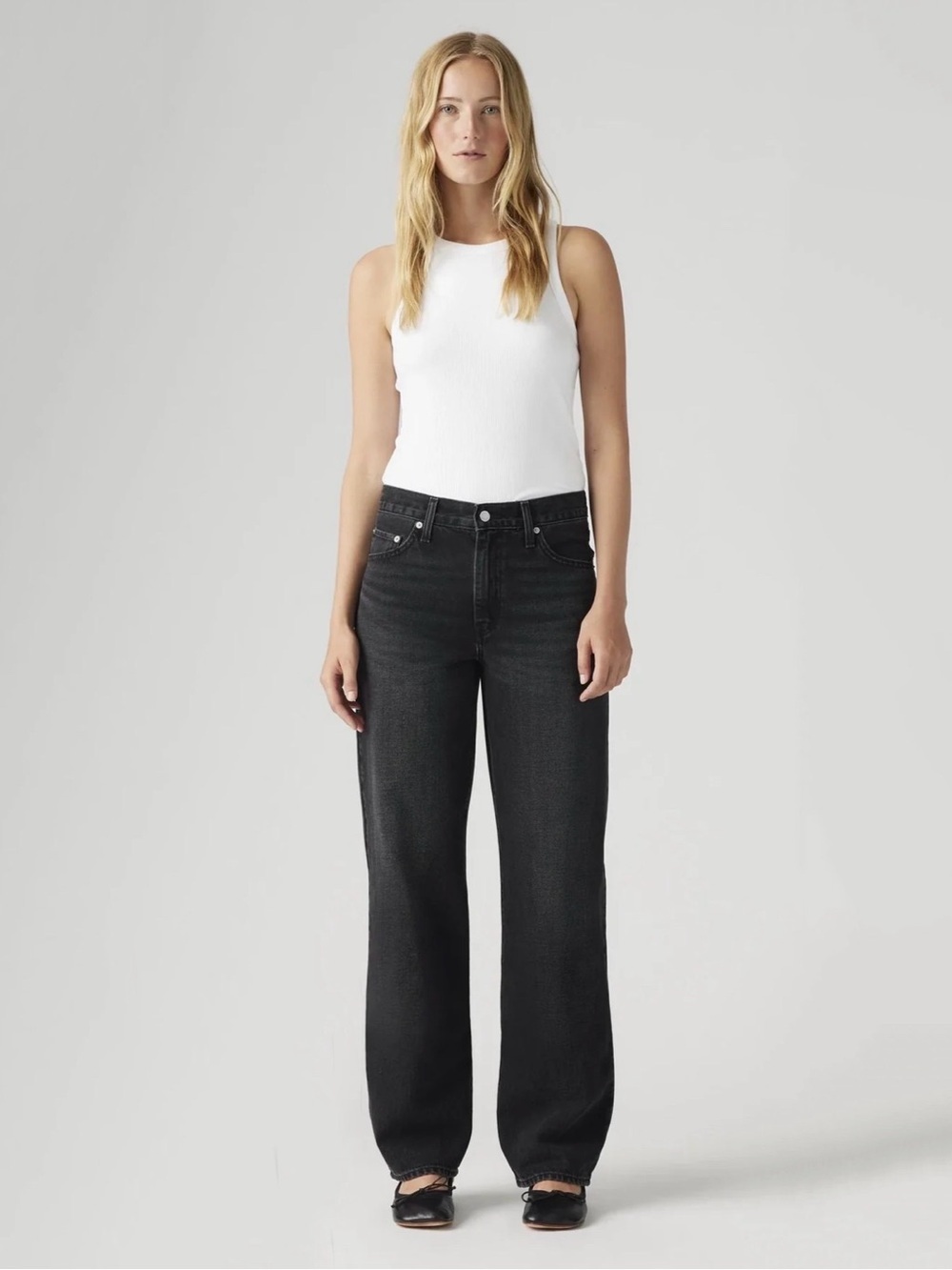 Levi’s Baggy Dad Jeans | Black Wash | High Rise | Relaxed Wide Leg Size 25